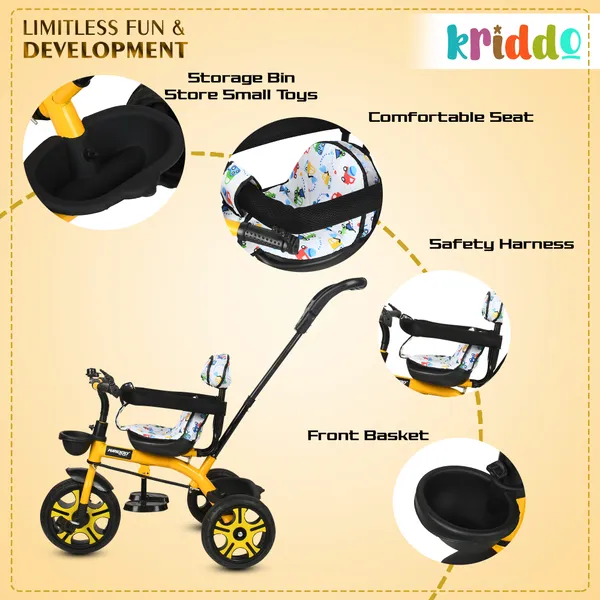Kids_Harness_Parental_Control_Tricycle_With_Eva_Wheels,_Bell_And_Storage_Basket|Baby_Trike|Age_Group_1_Years_To_4_Years_Carrying_Capacity_Upto_25_Kgs