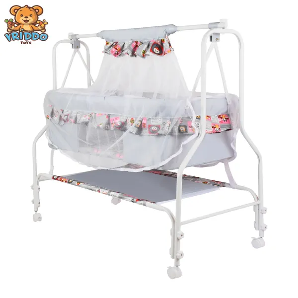 Premium_Baby_Cradles_New_Born_Baby_Sleep_Swing_Cradle/Jhula/Palna/Bed/Baby_Bedding_With_Mosquito_Protection_Net,_Mattress_And_Wheels_And_Cradle_For_0-13_Months_Baby_Boys_And_Girls