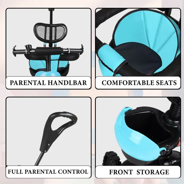 3-In-1_Kids_Tricycle_With_Parent_Push_Handle,_Black_And_Blue,_Adjustable_Seat,_Safety_Harness,_Storage_Basket_(Blue)