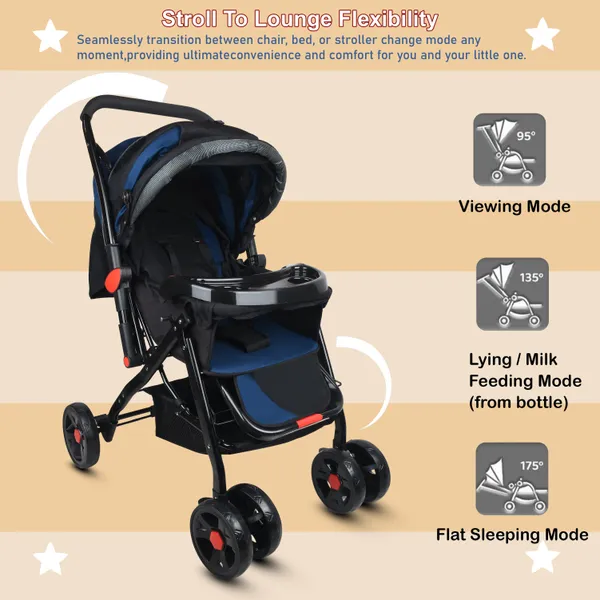 Baby_Stroller/Pram_For_0_To_3_Years,_New_Born/Kids,_5_Point_Safety_Harness,_Adjustable_Backrest,_360_Swivel_Wheel,_Large_Storage_Basket,_Reversible_Handle
