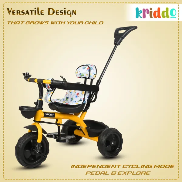 Kids|Baby_Trike|Tricycle_With_Safety_Belt_And_Guardrail_With_Parental_Control_For_Kids|Boys|Girls_Age_Group_2_To_5_Years|Carrying_Capacity_25Kgs_(Yellow)
