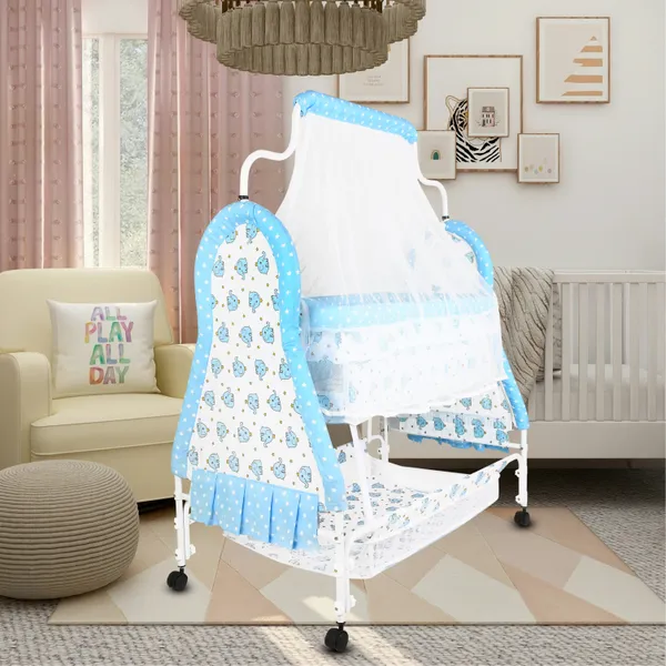 Baby_Cradle_With_Swing_And_Mosquito_Net_|_For_0-8_Month_Babies_|_Four_Wheels_With_Brake_|_With_Swing_Lock_And_Storage