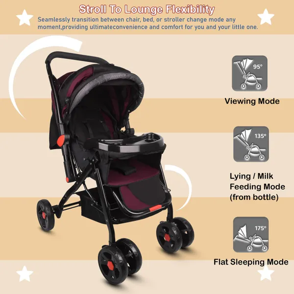 Baby_Stroller/Pram_For_0_To_3_Years,_New_Born/Kids,_5_Point_Safety_Harness,_Adjustable_Backrest,_360_Swivel_Wheel,_Large_Storage_Basket,_Reversible_Handle