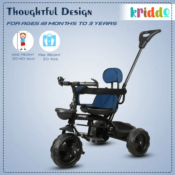Kids|Baby_Trike|Tricycle_With_Safety_Belt_And_Guardrail_With_Parental_Control_For_Kids|Boys|Girls_Age_Group_2_To_5_Years|Carrying_Capacity_25Kgs_Green