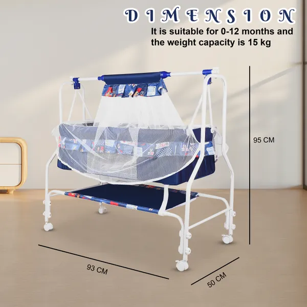 Premium_Baby_Cradles_New_Born_Baby_Sleep_Swing_Cradle/Jhula/Palna/Bed/Baby_Bedding_With_Mosquito_Protection_Net,_Mattress_And_Wheels_And_Cradle_For_0-13_Months_Baby_Boys_And_Girls