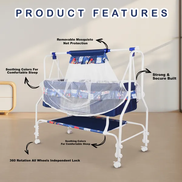 Premium_Baby_Cradles_New_Born_Baby_Sleep_Swing_Cradle/Jhula/Palna/Bed/Baby_Bedding_With_Mosquito_Protection_Net,_Mattress_And_Wheels_And_Cradle_For_0-13_Months_Baby_Boys_And_Girls