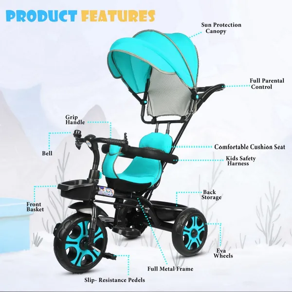 Play_Kids/Baby_Tricycle_With_Safety_Guard_Rail_For_Kids_2_To_5_Years_Boys_With_Parental_Control_Trike_Cycle_4-In-1_Kids_Tricycle_With_Adjustable_Canopy,_Parent_Push_Handle_(Green)