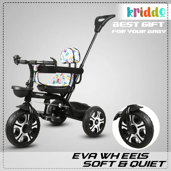 Kids_Harness_Parental_Control_Tricycle_With_Eva_Wheels,_Bell_And_Storage_Basket|Baby_Trike|Age_Group_1_Years_To_4_Years_Carrying_Capacity_Upto_25_Kgs