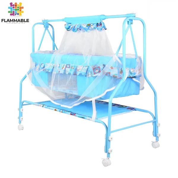 Premium_Baby_Cradles_New_Born_Baby_Sleep_Swing_Cradle/Jhula/Palna/Bed/Baby_Bedding_With_Mosquito_Protection_Net,_Mattress_And_Wheels_And_Cradle_For_0-13_Months_Baby_Boys_And_Girls
