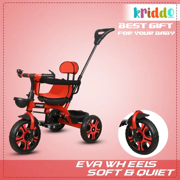 Kids_Harness_Parental_Control_Tricycle_With_Eva_Wheels,_Bell_And_Storage_Basket|Baby_Trike|Age_Group_1_Years_To_4_Years_Carrying_Capacity_Upto_25_Kgs