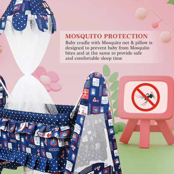 New_Born_Baby_Soft_Seat_Cradle_With_Swing_And_Mosquito_Net,_Four_Wheels_With_Brake_Lock_For_Swing_Cradle/Jhula/Palna/Bed/Baby_Safe_For_0-2_Years