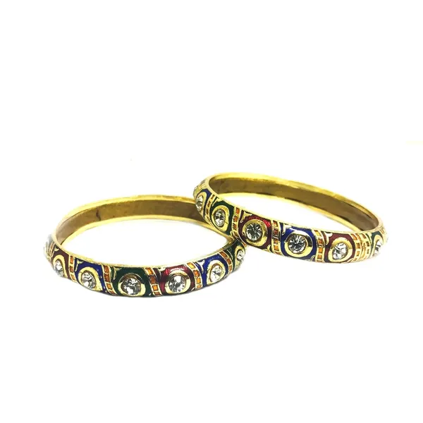 Multicolor_Set_Of_2_Gold_Plated_Bangles_With_Red,_Blue_And_Green_Meenakari_(2.4)