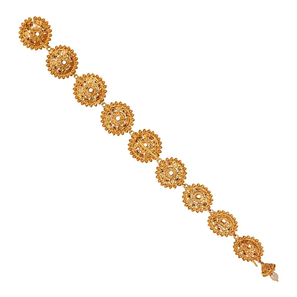 Black_Gold_Plated_Traditional_Rhinestones_Studded_Ethnic_Bridal_Choti/Bridal_Hair_Accessory/Jadanagam_Jewellery_With_Pearl_Drop_For_Women_Pack_Of_1