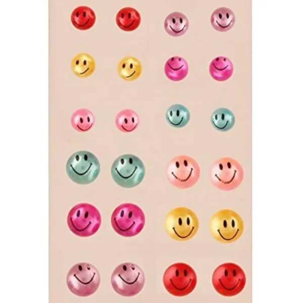 Multicolor_Combo_Of_Smiley_Pearl_Stud_Earrings_For_Women