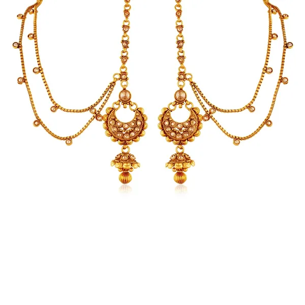 Gold_Jewellery_Rajwadi_Copper_Antique_Gold_Chandbali_Earrings_With_Hair_Chain_For_Women_And_Girls_Pair_Of_1