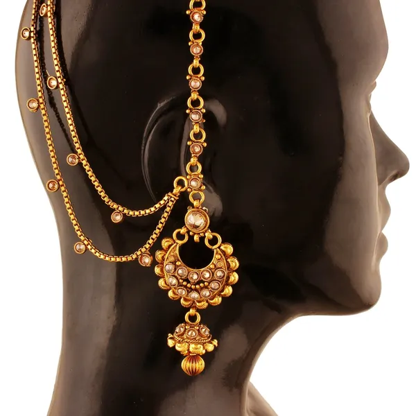 Gold_Jewellery_Rajwadi_Copper_Antique_Gold_Chandbali_Earrings_With_Hair_Chain_For_Women_And_Girls_Pair_Of_1