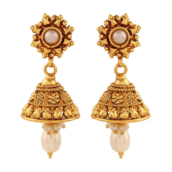 Gold_Handcrafted_Antique_Gold_Plated_Traditional_Ethnic_Jhumki_Earrings_With_Pearl_For_Women_And_Girls_Pair_Of_1