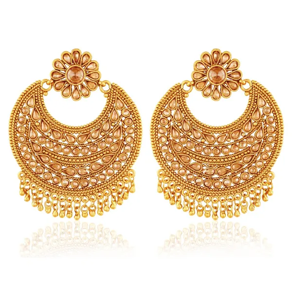 Gold_Women_Elegant_Antique_Indian_Rajwadi_Chadelier_Dangling_Earrings