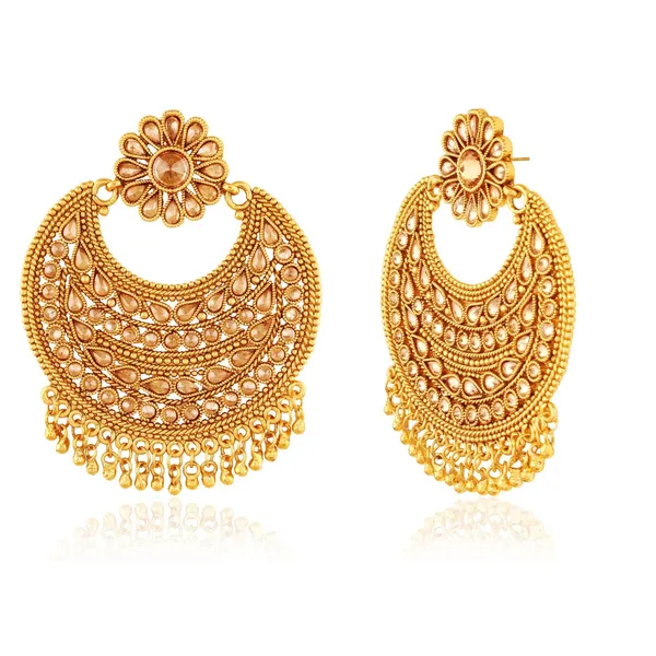 Gold_Women_Elegant_Antique_Indian_Rajwadi_Chadelier_Dangling_Earrings