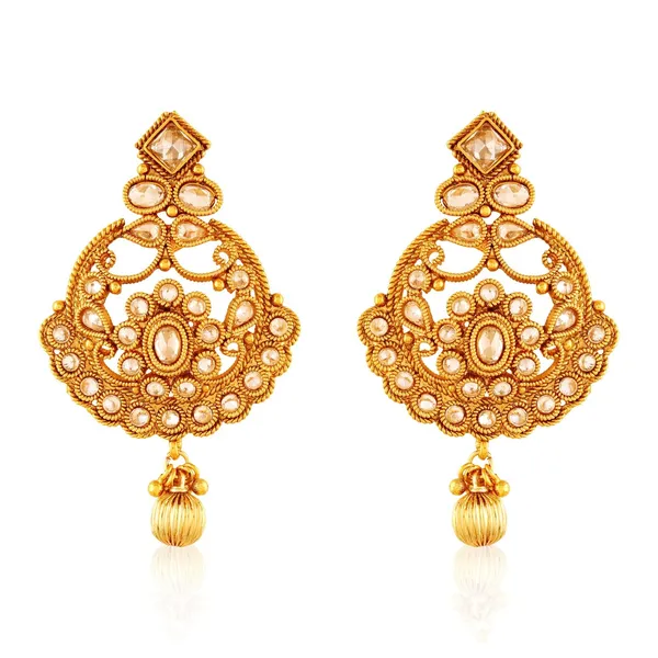 Gold_Traditional_Antique_Royal_Indian_Bollywood_Brass_Dangling_Earrings