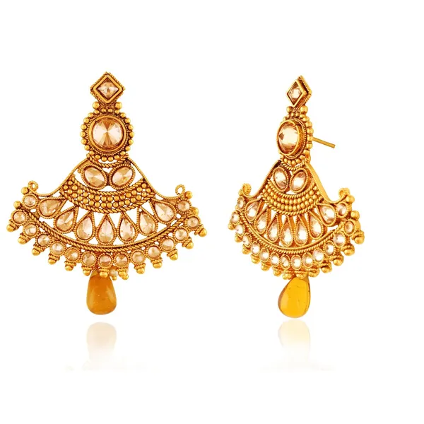 Gold_Antique_Royal_American_Diamond_Dangling_Earrings