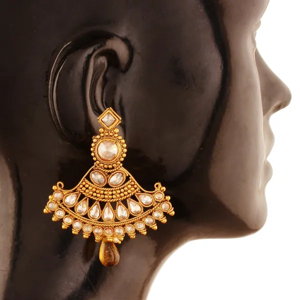 Gold_Antique_Royal_American_Diamond_Dangling_Earrings