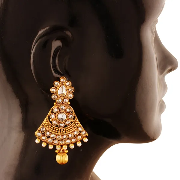 Gold_Antique_Royal_American_Diamond_Dangling_Earrings