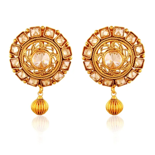 Gold_Women_Fashion_Indian_Bollywood_Anniversary_Wear_Stud_Earrings
