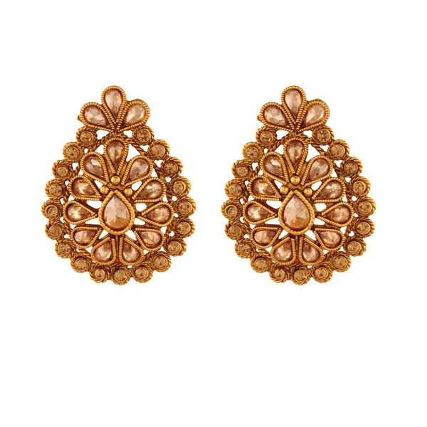 Gold_Antique_Gold_Tika_Style_Ad_Stud_Earrings_For_Women