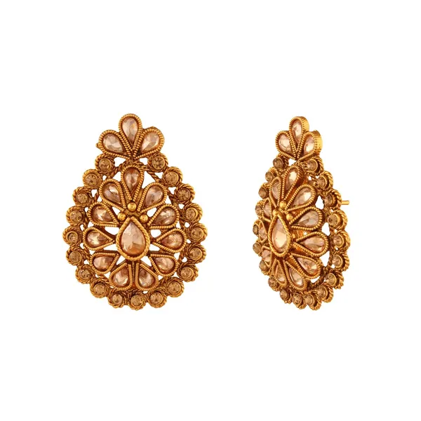 Gold_Antique_Gold_Tika_Style_Ad_Stud_Earrings_For_Women