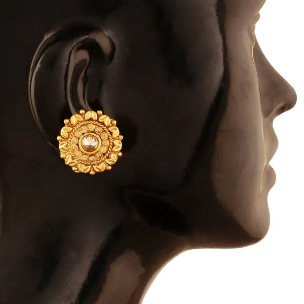 Gold_Traditional_Copper_Antique_Geometrics_Rajwadi_Stud_Earrings_For_Women_And_Girls_Pair_Of_1