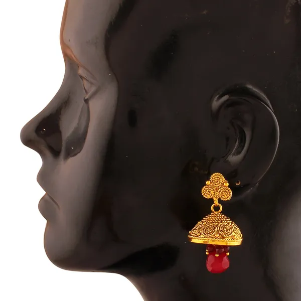 Gold_Copper_Antique_Royal_Metal_Jhumki_Earrings