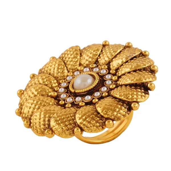 Gold_Antique_Floral_Pearl_Finger_Ring