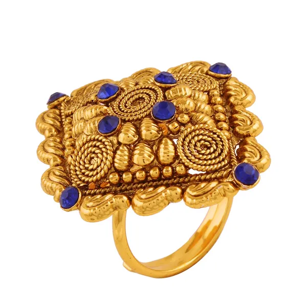 Gold_Antique_Gold_Plated_American_Diamond_Finger_Ring