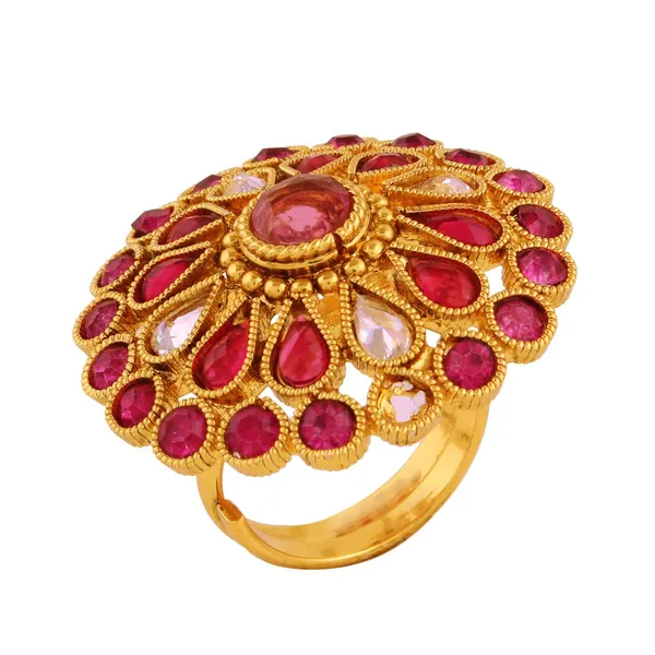 Multicolor_Traditional_High_Gold_Plated_Antique_Diamond_Multicolor_Finger_Ring_For_Women_And_Girls_Pack_Of_1|_Gifting_For_Karwachauth