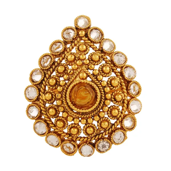 Gold_Plated_Antique_Finger_Ring_With_American_Diamond_For_Women_|_Gifting_For_Karwachauth