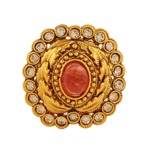 Gold_Plated_Antique_Finger_Ring_With_American_Diamond_And_Pink_Ruby_For_Women