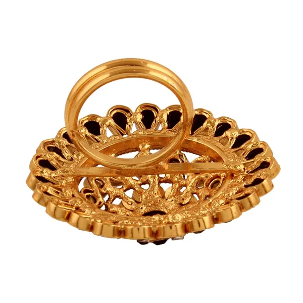 Black_&_White_&_Gold_Antique_Black_With_White_American_Diamond_Finger_Ring