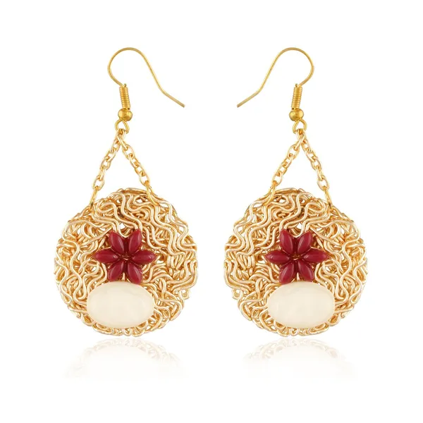 Gold_Beautiful_Party_Wear_Fusion_Gold_Plated_Dangle_Earring