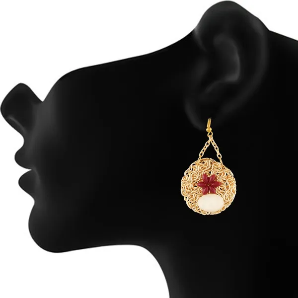 Gold_Beautiful_Party_Wear_Fusion_Gold_Plated_Dangle_Earring