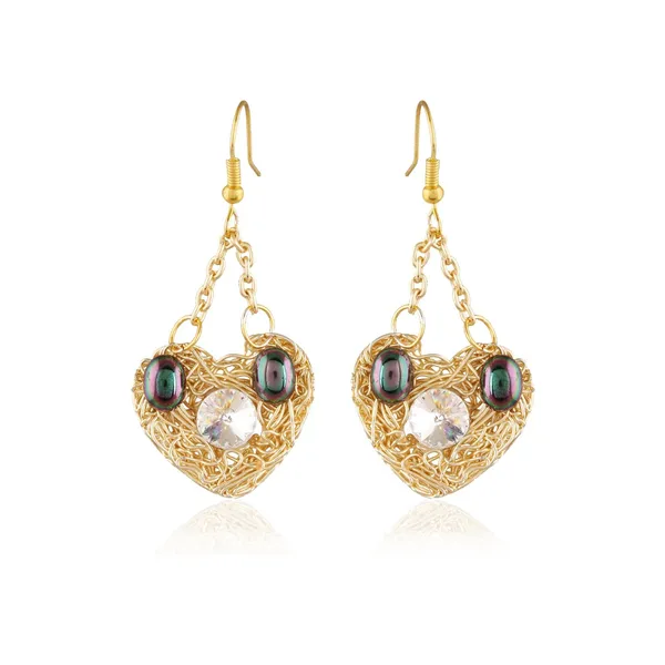 Gold_Plated_Heart_Shape_Party_Wear_Dangle_Earring_For_Women
