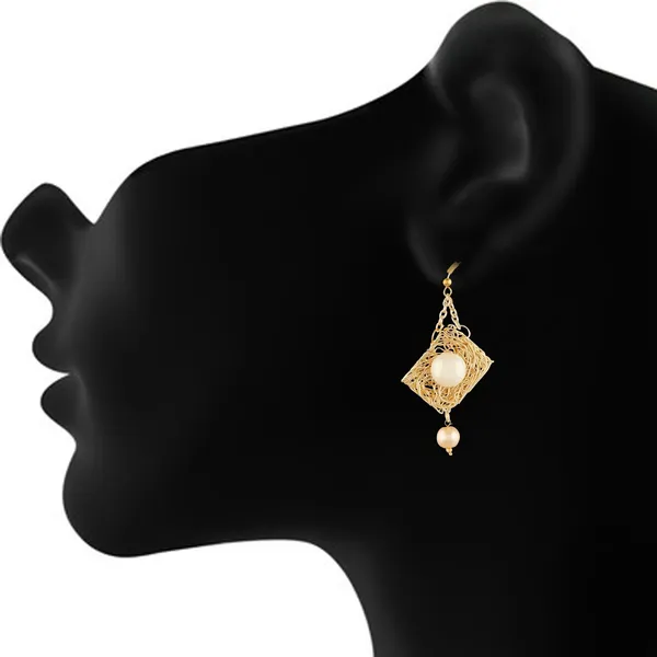 Gold_Fusion_Indian_Bollywood_Style_White_Square_Shape_Pearl_Dangle_Earring