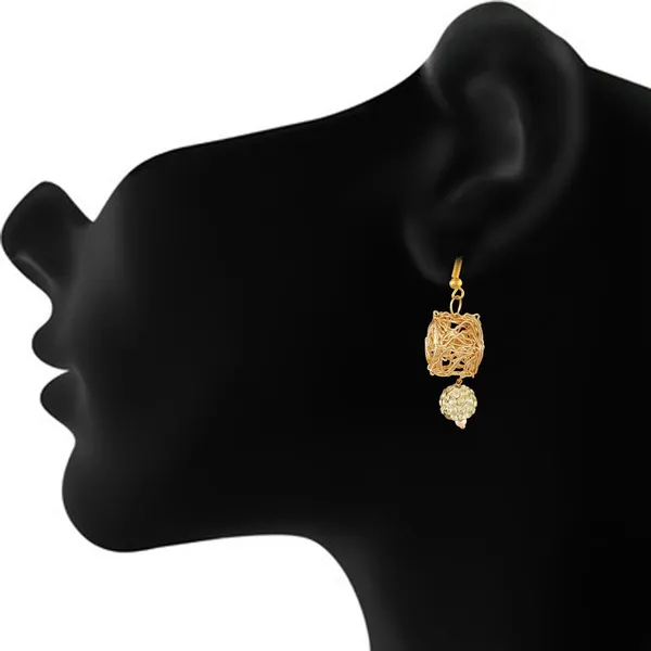 Golden_Square_Shape_Dangle_Earring_With_White_Stone