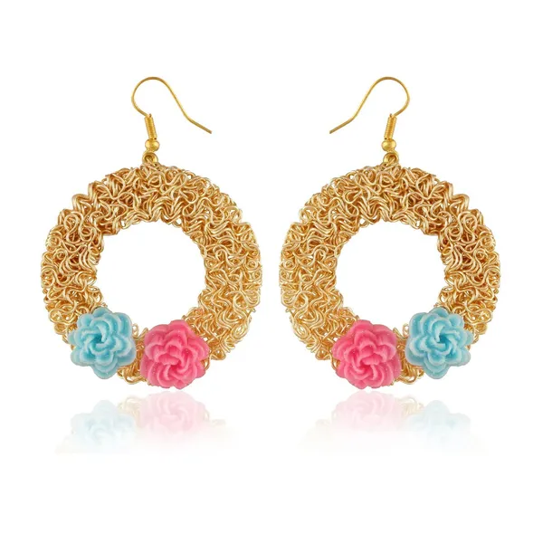 Gold_Plated_Indian_Bollywood_Fashion_Red_&_Blue_Rose_Fusion_Earrings_For_Women