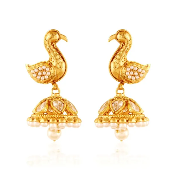 Gold_Multistranded_Ball_Chain_Dancing_Peacock_Necklace_Set