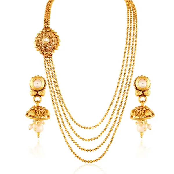 Gold_Traditional_Multi-Layered_Necklace_For_Women