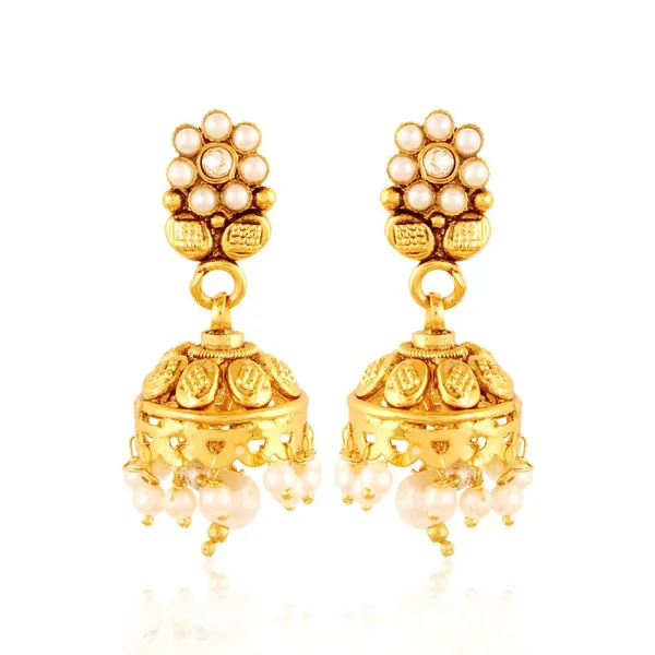 Gold_Antique_Paisley_Pendant_Pearl_Necklace_Set_For_Women