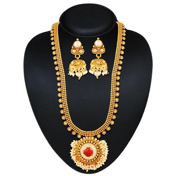 Gold_Pink_Diamond_Necklace_Set