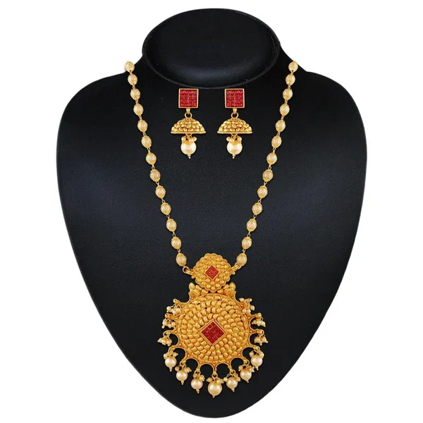Gold_Pearl_Pink_Diamond_Sunrise_Pendant_Set
