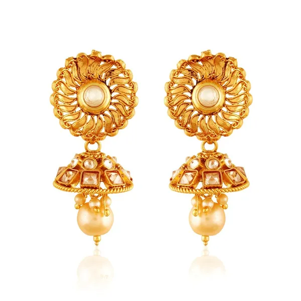 Golden_Pearl_Pendant_Set_With_Golden_Earring